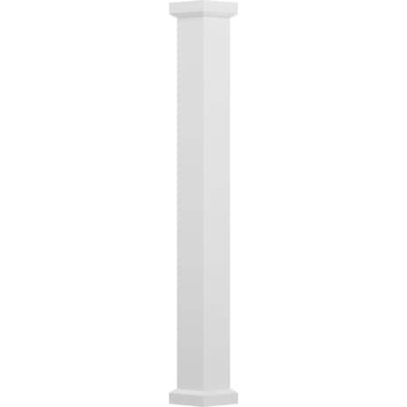 Ekena Millwork 9" x 8' Endura-Aluminum Empire Style Column, Square Shaft (For Post Wrap Installation) Non-Tapered EA0908INPSAEMEM
